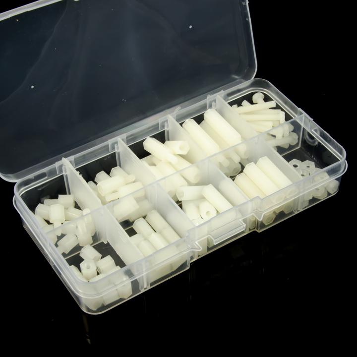 Produktbild Purecrea Sechskant M3 Distanzbolzen Abstandhalter Set Nylon 120 Stück