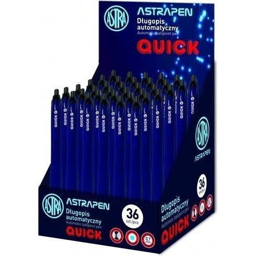 Astra, Penne, Automatischer Kugelschreiber. Schnell 0,7 mm (36 Stück) (Blu, 36x)