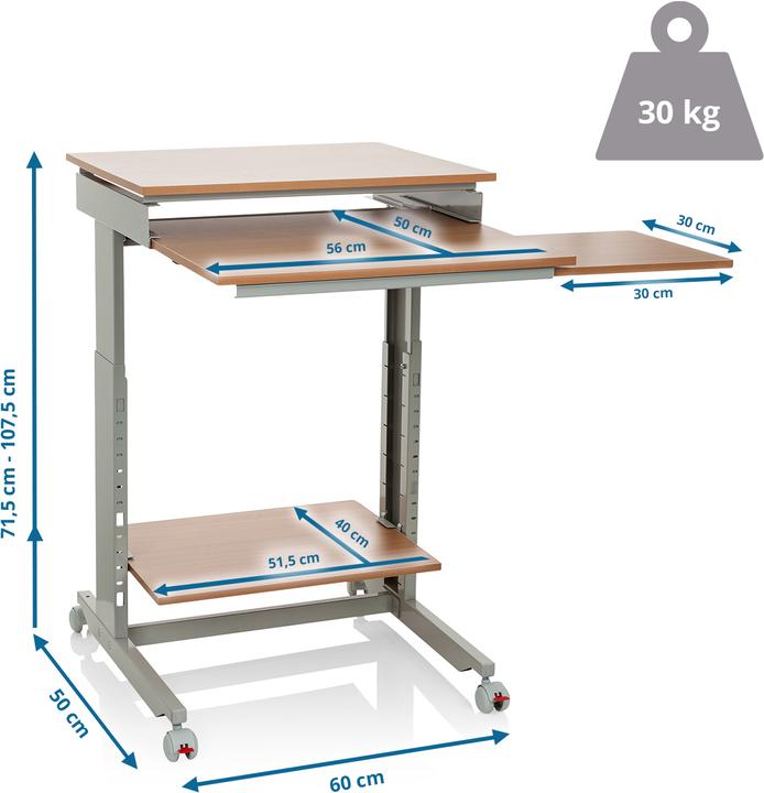 Immagine prodotto Hjh Office Stazione Di Lavoro (107,5 x 60 x 50 cm)