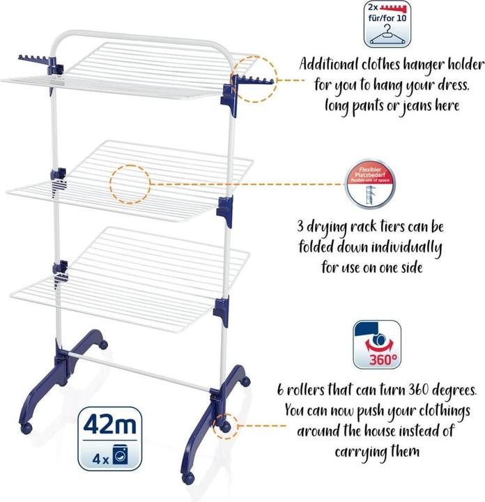 Actual product image Leifheit Turmtrockner Comfort Tower 420 (42 m)