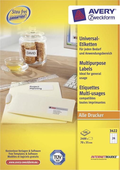 Image du produit Avery étiquettes universelles