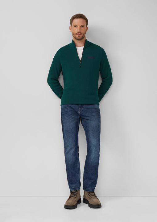 Produktbild s.Oliver Strickpullover Pullover aus Strukturstrick mit Troyer-Kragen (XXL)