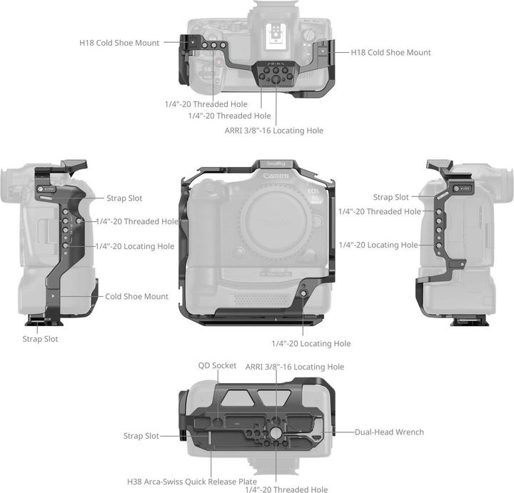 Image du produit SmallRig Cage for Canon EOS R5 Mark II with Cooling Fan CF-R20EP 5092 (Cage)