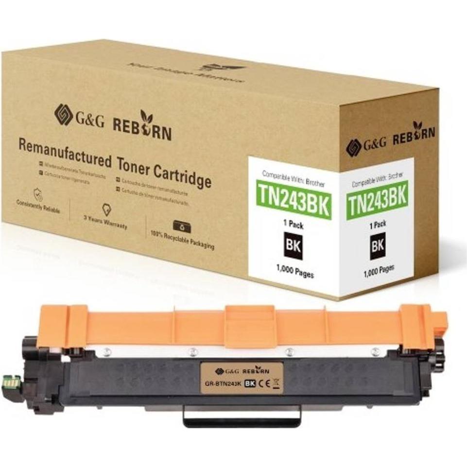 Thumbnail - G&G, Toner, Toner ersetzt Brother TN-243BK Kompatibel Schwarz 1000 Seiten Reborn remanu