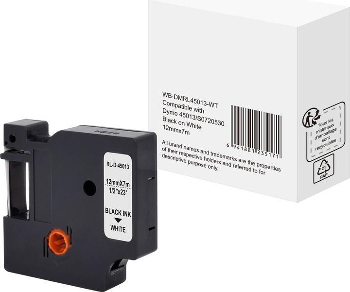 Actual product image Markenlos Writing tape 5DY45013-WT ABS Black (1.20 cm, Black)