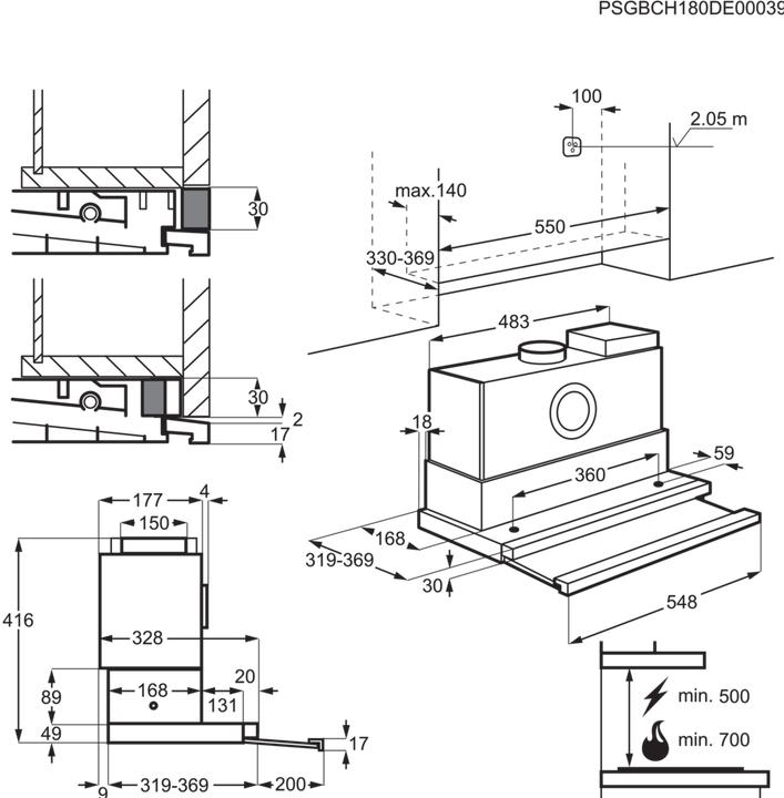 Produktbild Electrolux DAGL5545SW (Inselhaube)