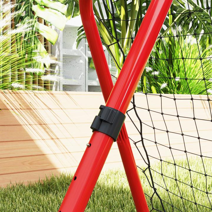 Immagine prodotto Homcom Fussball Rebounder PE, Metall Rot