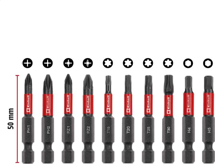 Actual product image Einhell Impact-Bit-Set, 118653, 10-teilig (50 mm)