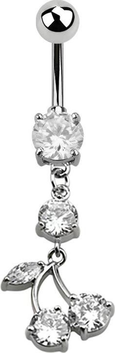 Immagine prodotto Star Piercing Banana in argento con ciondolo a forma di ciliegia in argento (senza ottone, Acciaio chirurgico 316L)