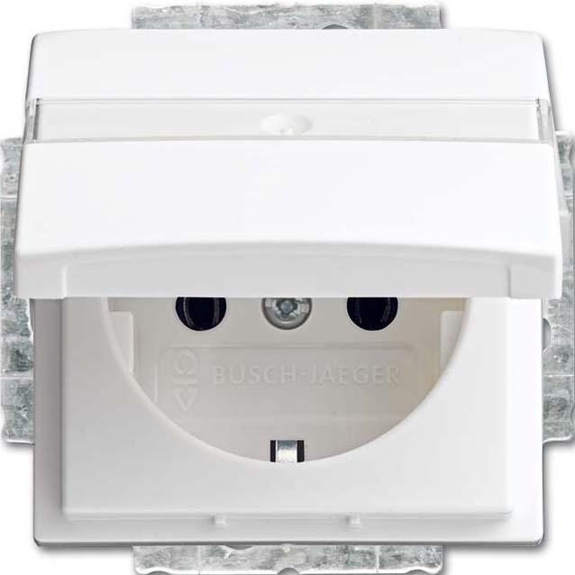 Actual product image Busch-Jaeger Busch-Jäger SCHUKO® socket outlet insert with hinged cover 20 EUKR-914