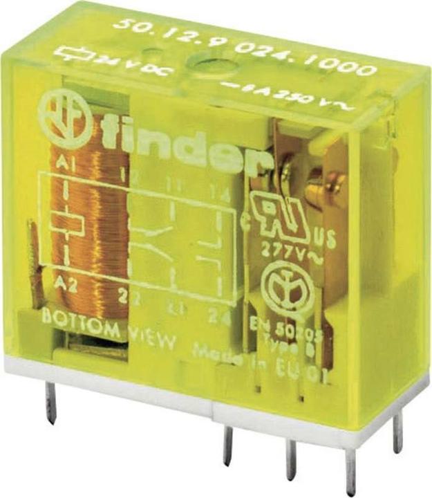 Actual product image Finder Safety relay,DPDT,AgNi, 8A 24Vdc coil