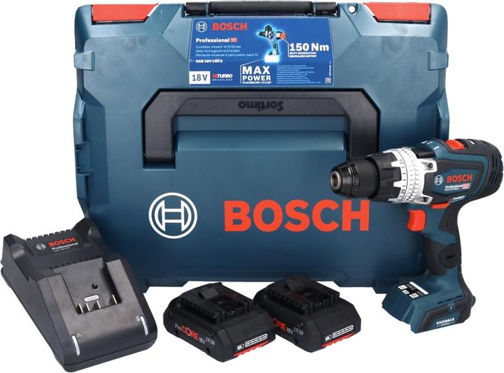 Produktbild Bosch Professional Bosch GSB 18V-150 C Professional Akku Schlagbohrschrauber 18 V 150 Nm Biturbo Brushless + 2x ProCORE (Akkubetrieb)