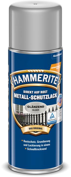 Actual product image Hammerite Metal Protection Spray Glossy Silver Grey 400 ml (400 ml, Silver grey)