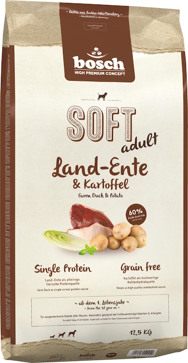 Produktbild Bosch Petfood HPC Soft Land-Ente & Kartoffel (Adult, 1 Stk., 12500 g)