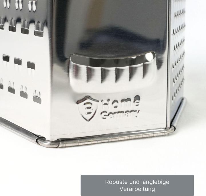 Produktbild B-Home XL Edelstahl-Küchenreibe Standreibe Sechskantreibe Gemüsereibe Handreibe