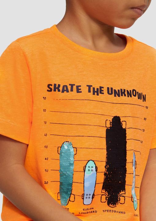 Produktbild S.Oliver T-Shirt T-Shirt mit Frontprint und Wendepailletten (104, 110)
