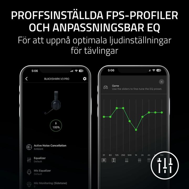 Image du produit Razer BlackShark V3 Pro for PlayStation - Black (Filaire, Sans fil)