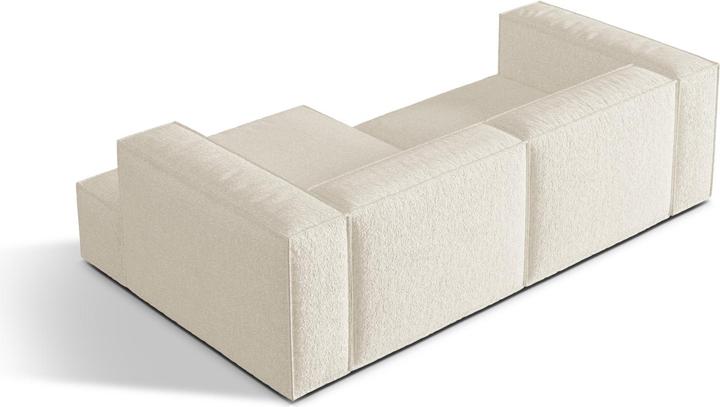 Image du produit Micadoni Bouclé Canapé D'Angle Droit Modulaire, "Nuria", 3 Places, Ivoire, 147x252x72 Fabriqué en Europe (Canapé d’angle)