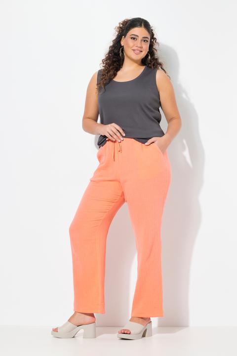 Produktbild Ulla Popken Musselin-Schlupfhose Rose, weites Bein, Elastikbund (58, 60)