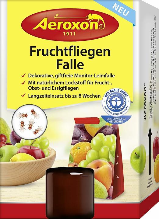 Aeroxon Fruchtfliegenfalle - Extra grosse Fangfläche für lang anhaltende Bekämpfung