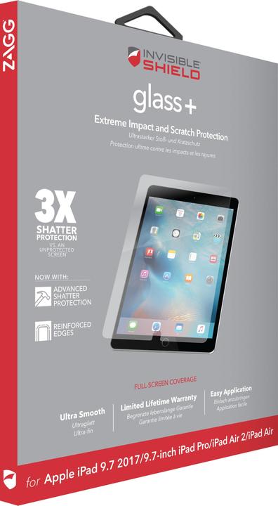 Actual product image InvisibleShield Glass+ VISIONGUARD (1 Piece, iPad Air, iPad Air 2014 (2. Gen), iPad Pro 9.7 2016 (1. Gen))