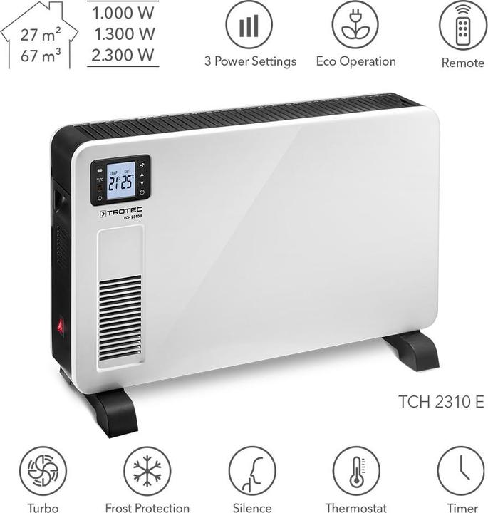 Image du produit Trotec TCH 2310 E Convecteur design (2300 W)