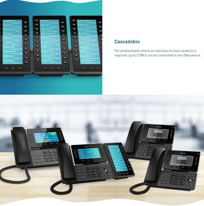 Actual product image Snom D8C USB button extension for D865, D862 and D815W