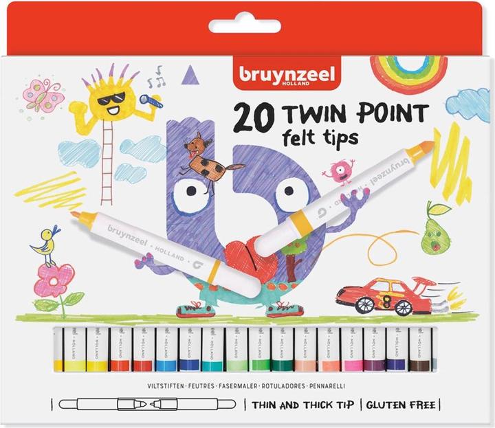 Produktbild Bruynzeel Filzstifte Twin Point 20St 5+ (20x)