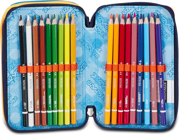 Produktbild Seven Schulranzen 3 Reissverschlüsse Blau Orange