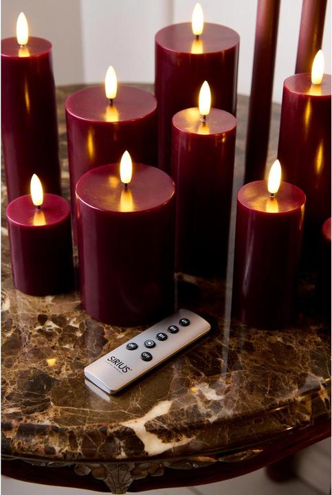 Produktbild Sirius LED-Kerzen Set Sille, 10/12.5/15cm,Bordeaux,Wiederaufladbar (3 x)
