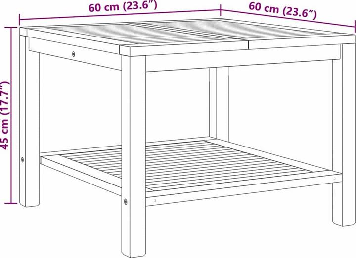 Immagine prodotto vidaXL Tavolino da caffè (60 x 60 x 45 cm)