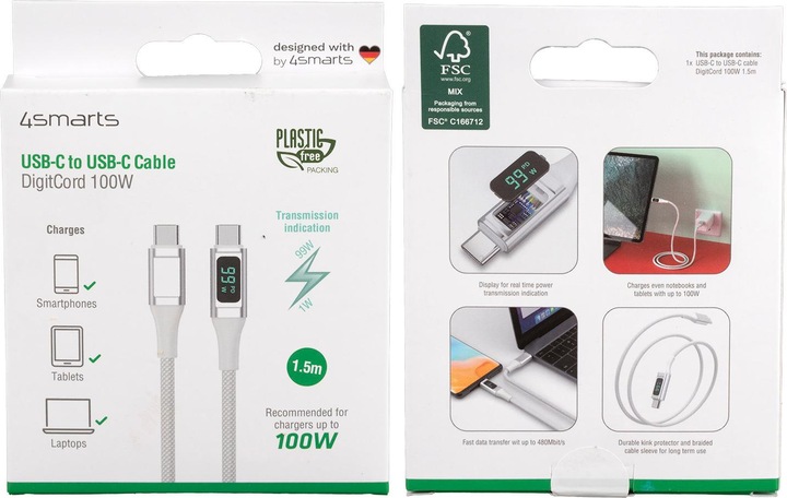 Image du produit 4smarts USB C – USB C (1.50 m, USB 2.0)