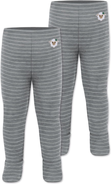 Produktbild Normani 2er Pack Baby Merino Hose mit Füssen - 9537 (86)