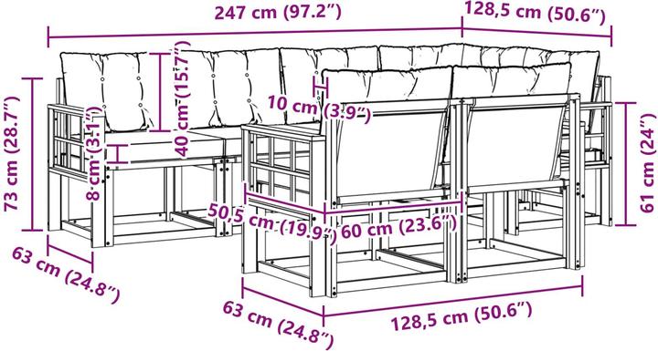 Produktbild vidaXL Outdoor-Sofa