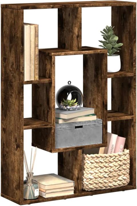 Actual product image vidaXL Bookcase Room divider Standing shelf File shelf Office shelf Smoked oak shelf (63 x 20 x 90 cm)