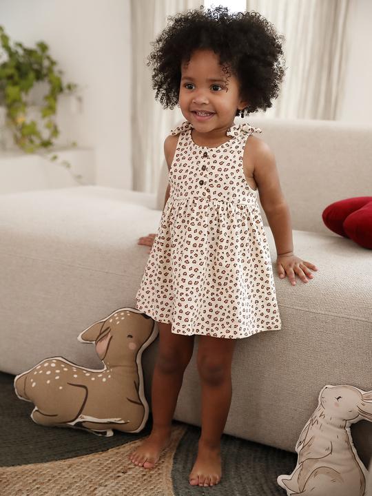 Image du produit Vertbaudet Bio-Kollektion: Bedrucktes Mädchen Baby Trägerkleid (62)