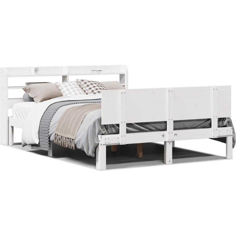 VidaXL, Bett, Bett mit Kopfteil Kiefer (140 x 200 cm)