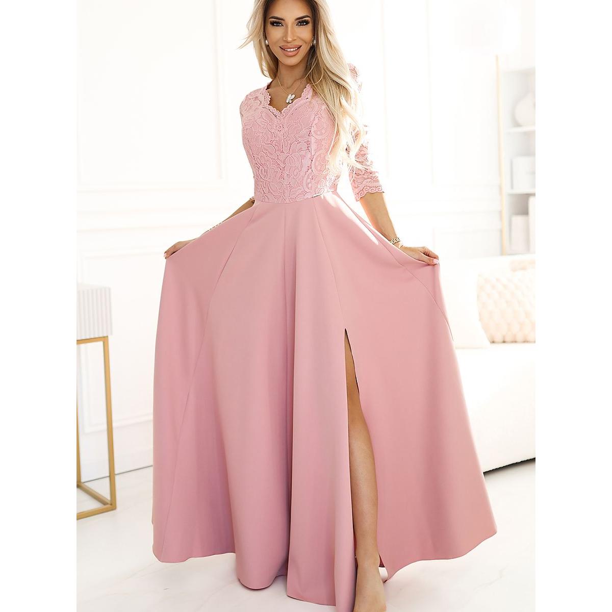 Numoco, Damen, Kleider, Langes Kleid, Rosa, (S)