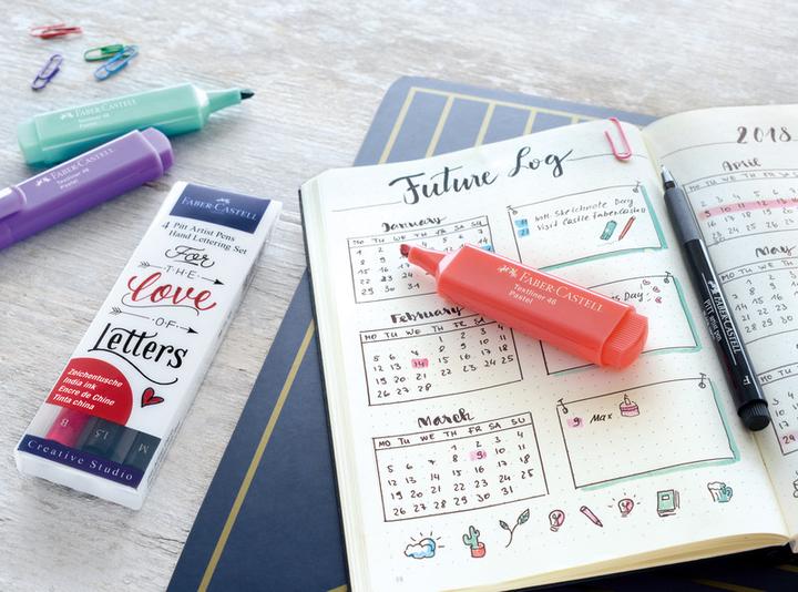 Actual product image Faber-Castell Pitt Artist Pen Handlettering (Multicoloured, 4 x)