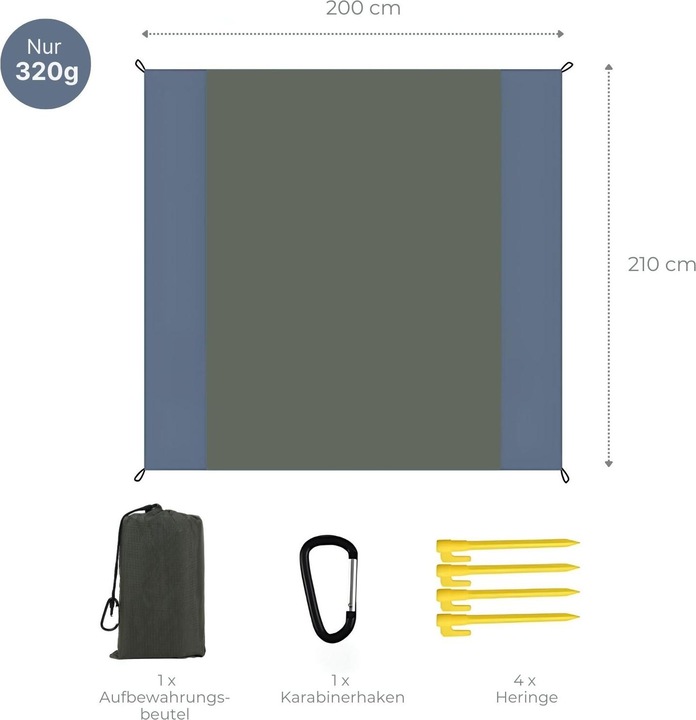 Produktbild Hermex Sandfreie Stranddecke Strandmatte Strandtuch Liegetuch Picknickdecke