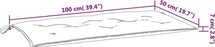 Actual product image VidaXL Garden bench cushion fabric (100 x 50 x 7 cm)