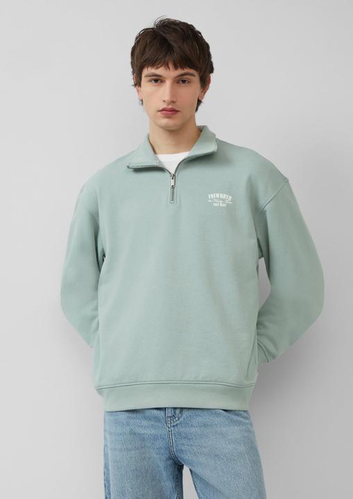 Actual product image S.Oliver Sweatshirt Stehkragen Sweatshirt mit Reissverschluss und Frontprint (XL)
