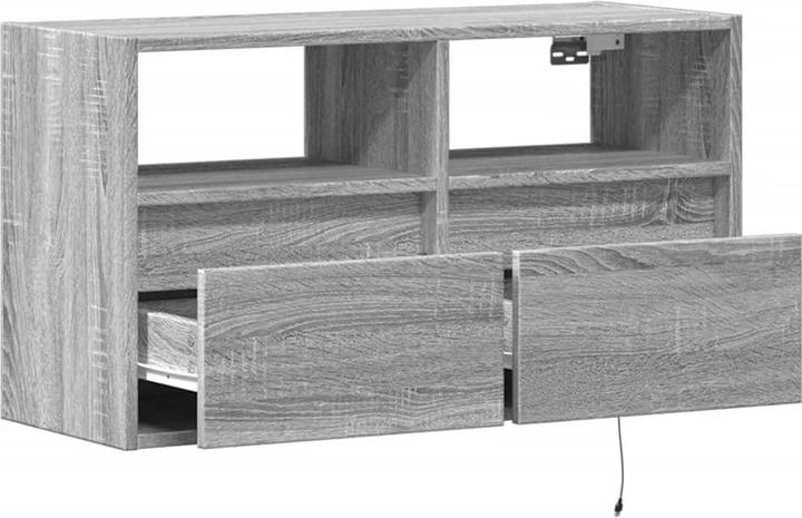 Image du produit vidaXL Armoire TV Armoire murale Lowboard Suspendu avec éclairage LED Gris Sonoma