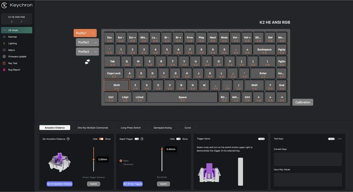 Actual product image Keychron K2 HE (US, Cable, Wireless)