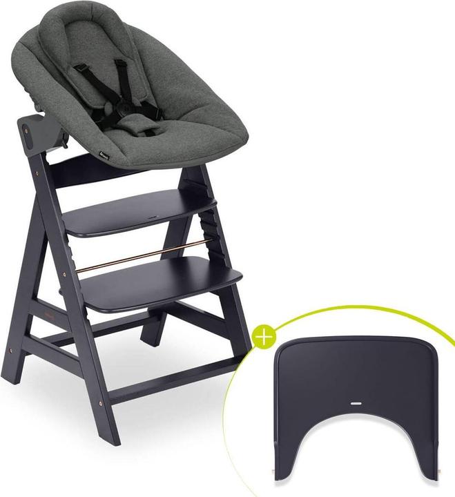 Hauck Hochstühle Alpha Plus Dark Grey Newborn Set - Hochstuhl (Treppenhochstuhl)