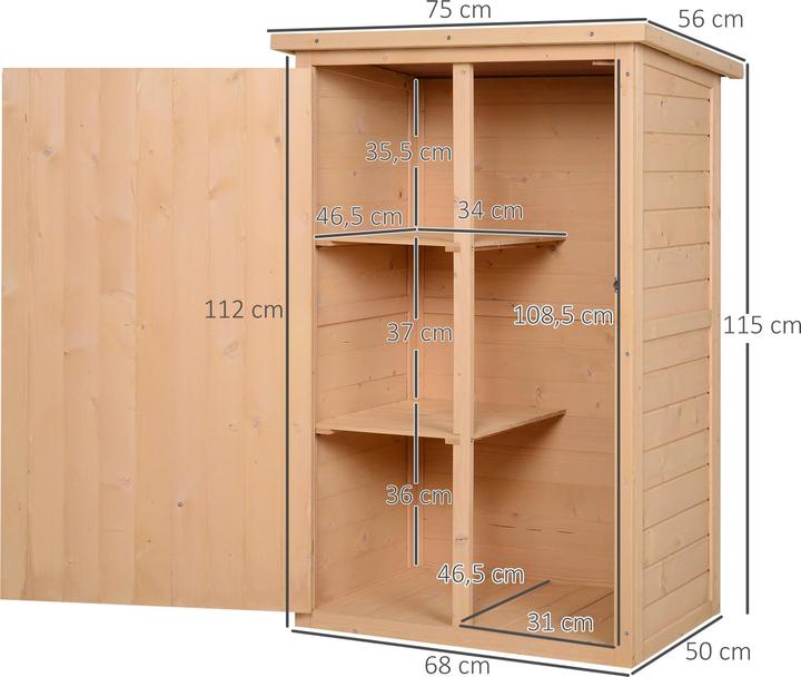 Produktbild Outsunny Gerätehaus mit Regalböden