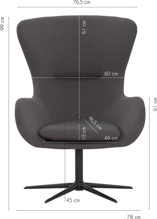 Produktbild SalesFever Sessel hoch mit Drehfunktion dunkelgrau