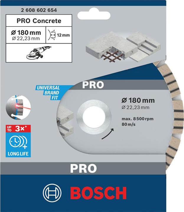 Actual product image Bosch Professional Zubehör PRO Concrete diamond cutting disc, 180 x 22.23 mm