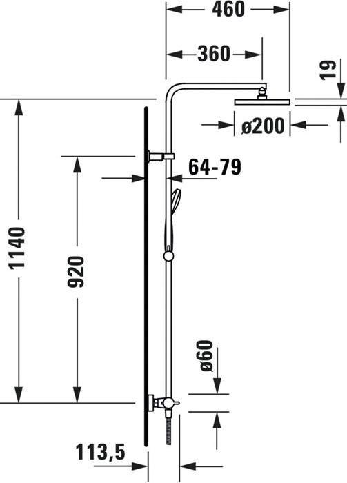 Image du produit Duravit Système de douche B.2 avec thermostat de douche chromé