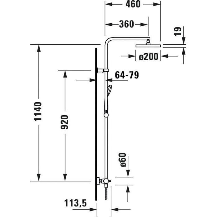 Thumbnail - Duravit, Duschsystem, Duschsystem B.2 mit Brausethermostat chrom